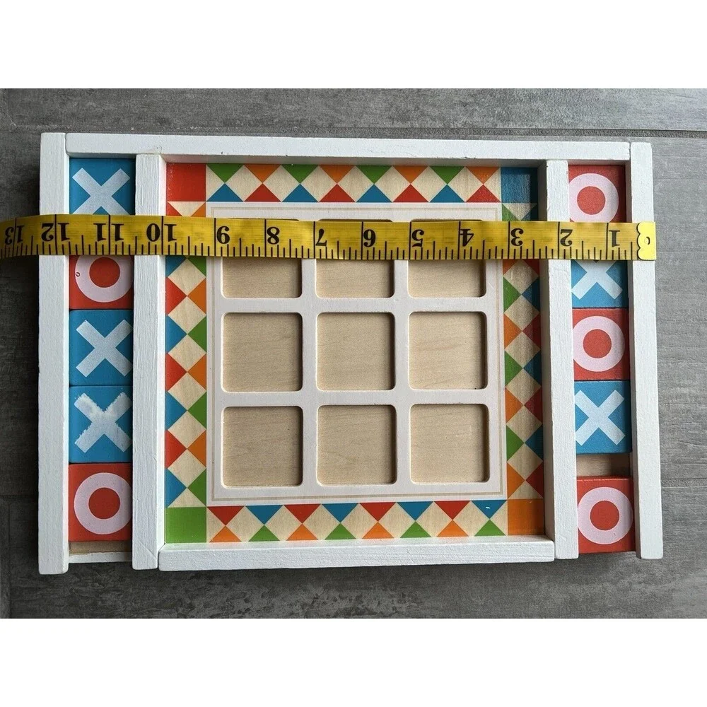 MELISSA & DOUG Wooden Tic Tac Toe Toddler Learning Board Game Montessori Play